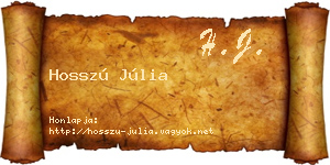 Hosszú Júlia névjegykártya