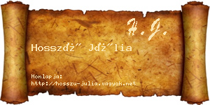 Hosszú Júlia névjegykártya