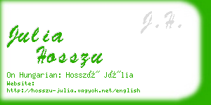 julia hosszu business card